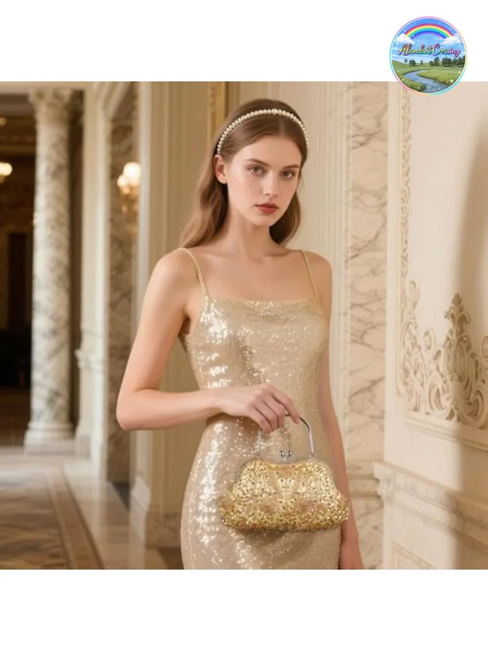 Beaded Sequin Vintage Evening Clutch Formal Wedding Party Bag